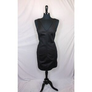Helmut Lang Dress Sleeveless Black V Neck Size 8